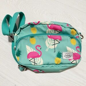 Hot Styles Flamingo Print Crossbody‎ Bag with Zipper Pockets Pineapple Tropical
